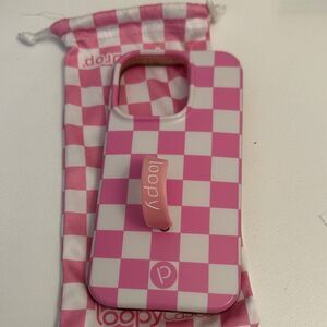 Pink and White Checkered Loopy Phone Case